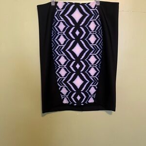Lane Bryant Black and Blue Patterned Skirt